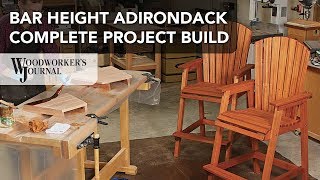 Bar Height Adirondack Chair Project  Complete Build Video [upl. by Intruoc]