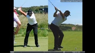 Jon Rahm golf swing  Long Iron faceon amp downtheline July 2017 [upl. by Gilberto]