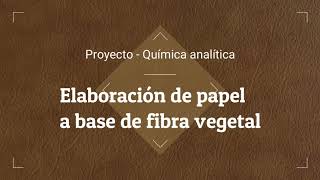 Elaboración de Papel a base de fibra vegetal [upl. by Matty884]