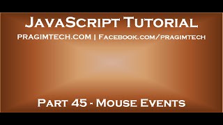 JavaScript mouse events [upl. by Gibbeon129]