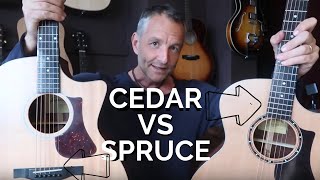 Spruce Vs Cedar Top Comparison The INCREDIBLE Eastman AC1221CE Vs AC1222CE [upl. by Yrehc]