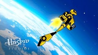 Transformers Animated  A Falling Bumblebee  Transformers Official [upl. by Matrona]