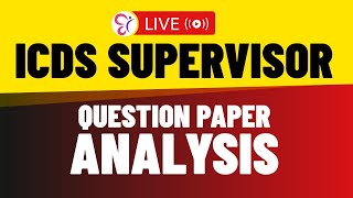 ICDS SUPERVISOR QUESTION PAPER ANALYSIS  LIVE [upl. by Darren]