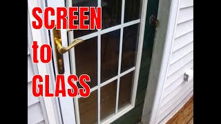 Andersen 3000 Storm Door Screen to Glass Swap [upl. by Odeen]