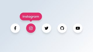 Social Media Buttons with Tooltip on Hover using only HTML amp CSS [upl. by Shabbir]