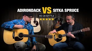 Adirondack VS Sitka Spruce Tops  Martin HD28 Comparison Video [upl. by Ybloc]