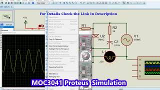 MOC3041 Zero Crossing Optocoupler Proteus Simulation [upl. by Vatsug]