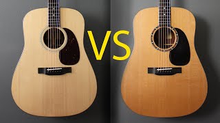 Cedar vs Spruce Top Acoustic Guitar Tonewood Comparison  Dreadnought Edition [upl. by Abrams]