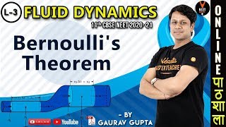 Bernoullis Theorem  Fluid Dynamics  CBSE Class 11 Physics Chapter 10  NEET 2020  NEET Physics [upl. by Lenehc]