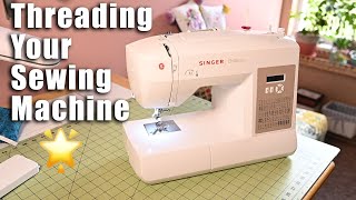 THREAD YOUR SEWING MACHINE  Singer Brilliance 6180 Sewing Machine [upl. by Phylys]