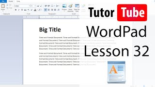 WordPad  Tutorial 32  Creating Table in Wordpad [upl. by Jemimah]