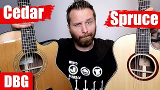 CEDAR vs SPRUCE  Acoustic Guitar Tone Comparison [upl. by Tsnre]