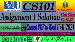 CS101 Assignment 1 Solution Fall 2021 Download in PDF [upl. by Trueblood]