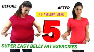 5 Easy Exercise To Lose Belly Fat At Home For Beginners  How To Get Flat Stomach In A Week Workout [upl. by Turnheim847]