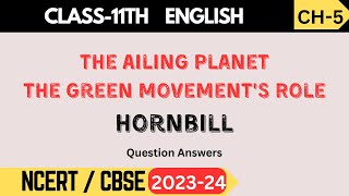 Class 11 English  Hornbill  Chapter 5 The Ailing Planet  Question Answer [upl. by Fifine431]