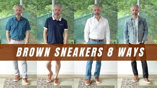 8 Ways To Style Brown Sneakers For Men [upl. by Inat]