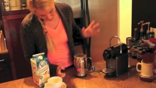 Nespresso Aeroccino Plus Frother Review Frothing Almond Milk [upl. by Murdocca111]